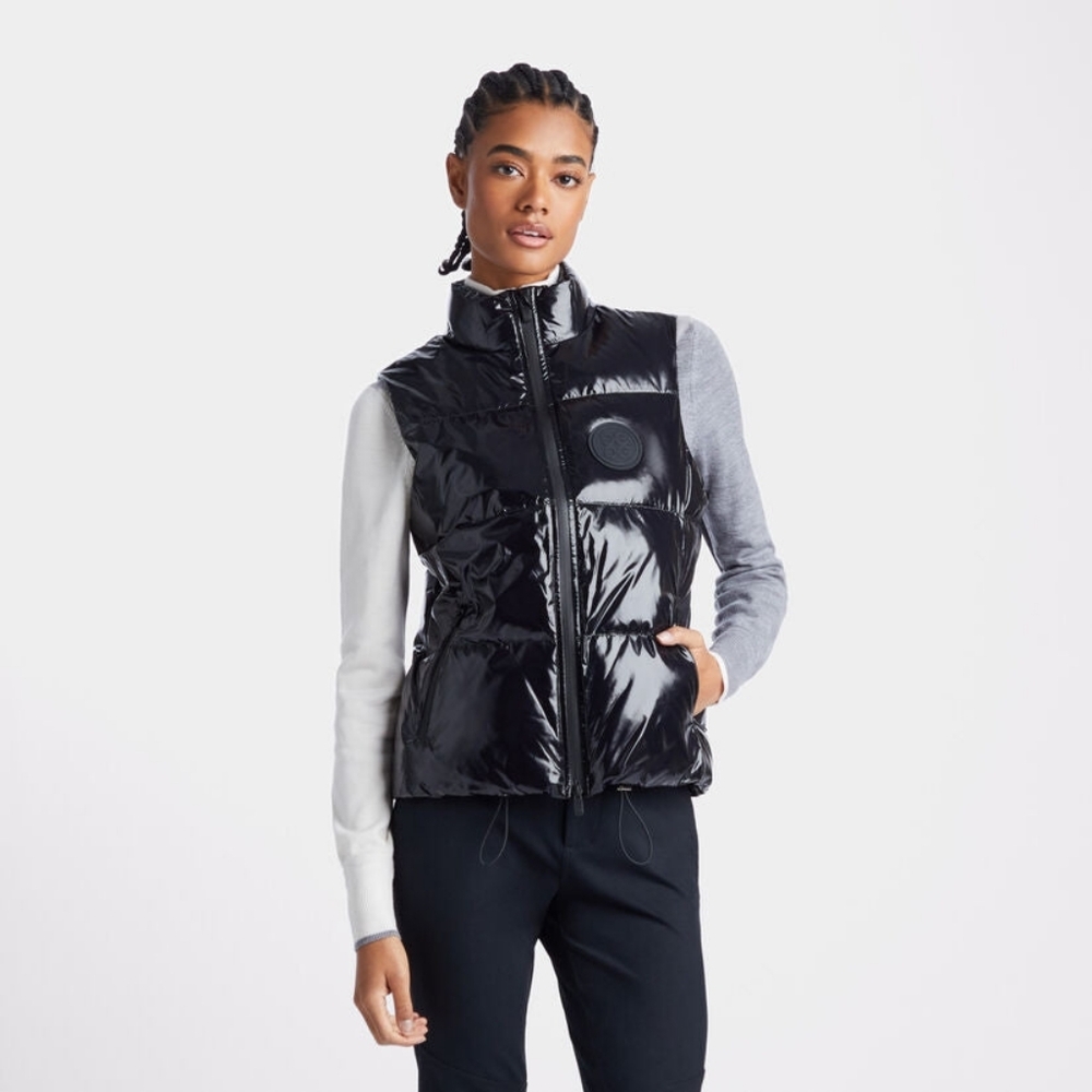 G/Fore Women's Quilted Polished Nylon Merino Wool Lined Puffer Vest